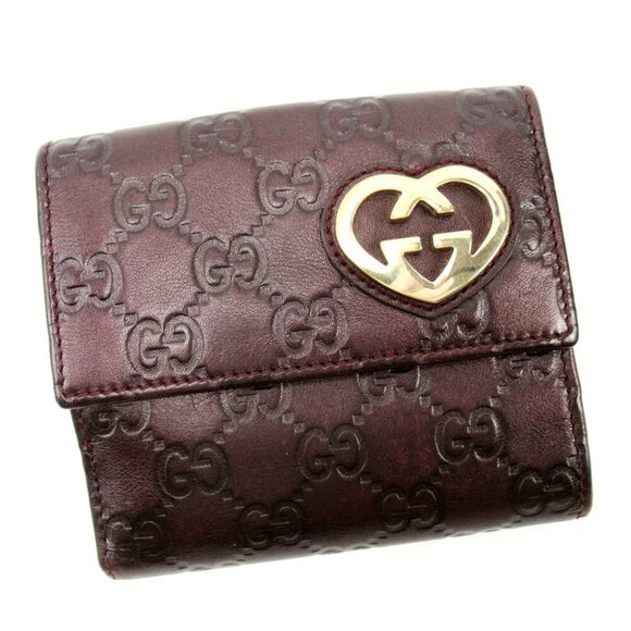 Gucci Double SidedWallet Gucci Shima Leather Authentic Used T - Picture 1 of 8